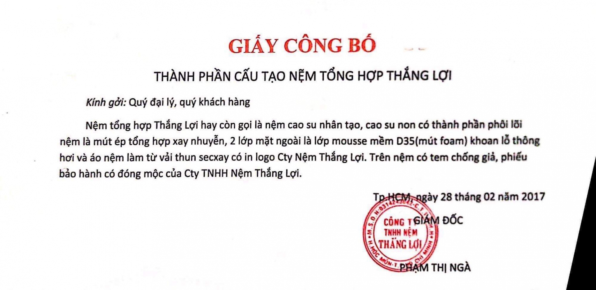 Cong bo chat luong Thang Loi